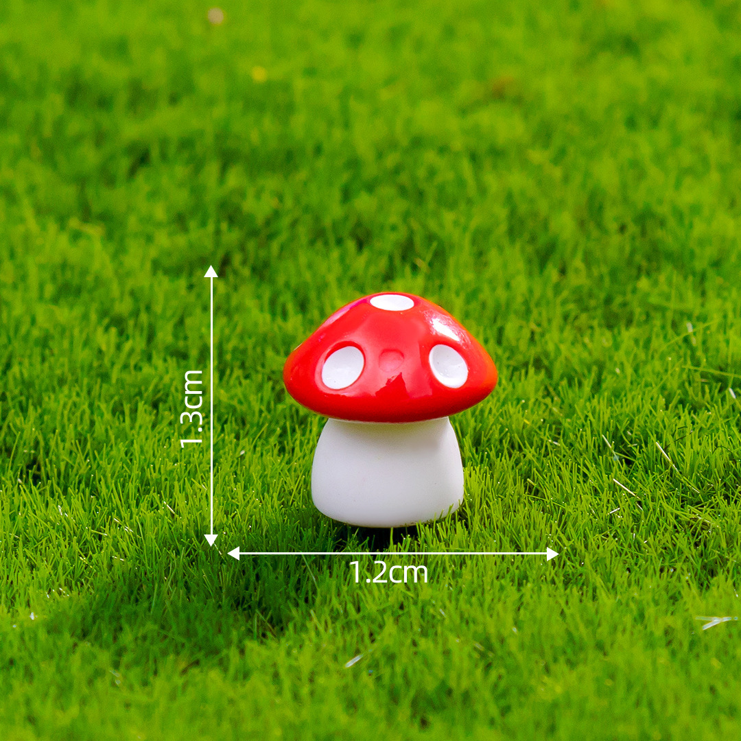 Picture of Mushroom Moss micro landscape ornaments fleshy ornaments ecological bottle DIY assembly resin ornaments medium 6 o'clock
