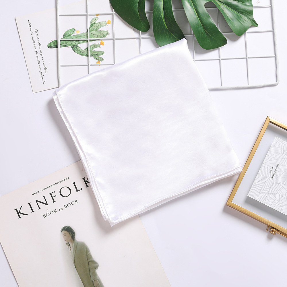 Picture of Solid Color Silk Scarf 90cm Satin Satin Large Square Scarf Women's Candy Color Printed Silk Scarf Scarf Wedding Accompanying Ceremony