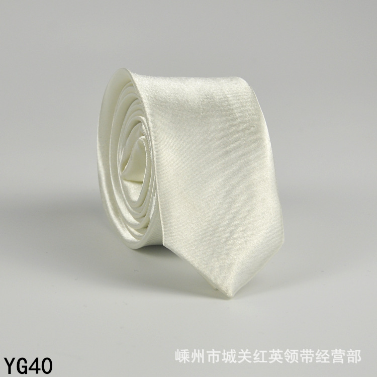 Picture of Solid color tie men's casual 5cm Korean style artificial silk narrow tie for workplace wedding business administrative wholesale