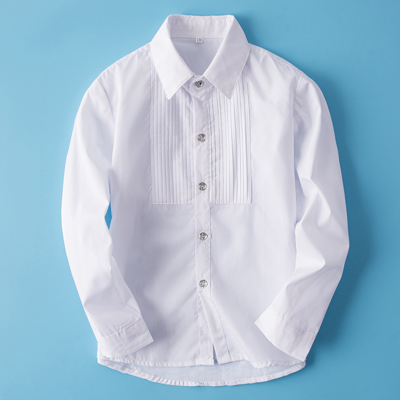 Picture of Children's White Shirt Boys' and Girls' Performance Dress School Uniform for Children and Primary School Students Piano Performance Dress White Shirt