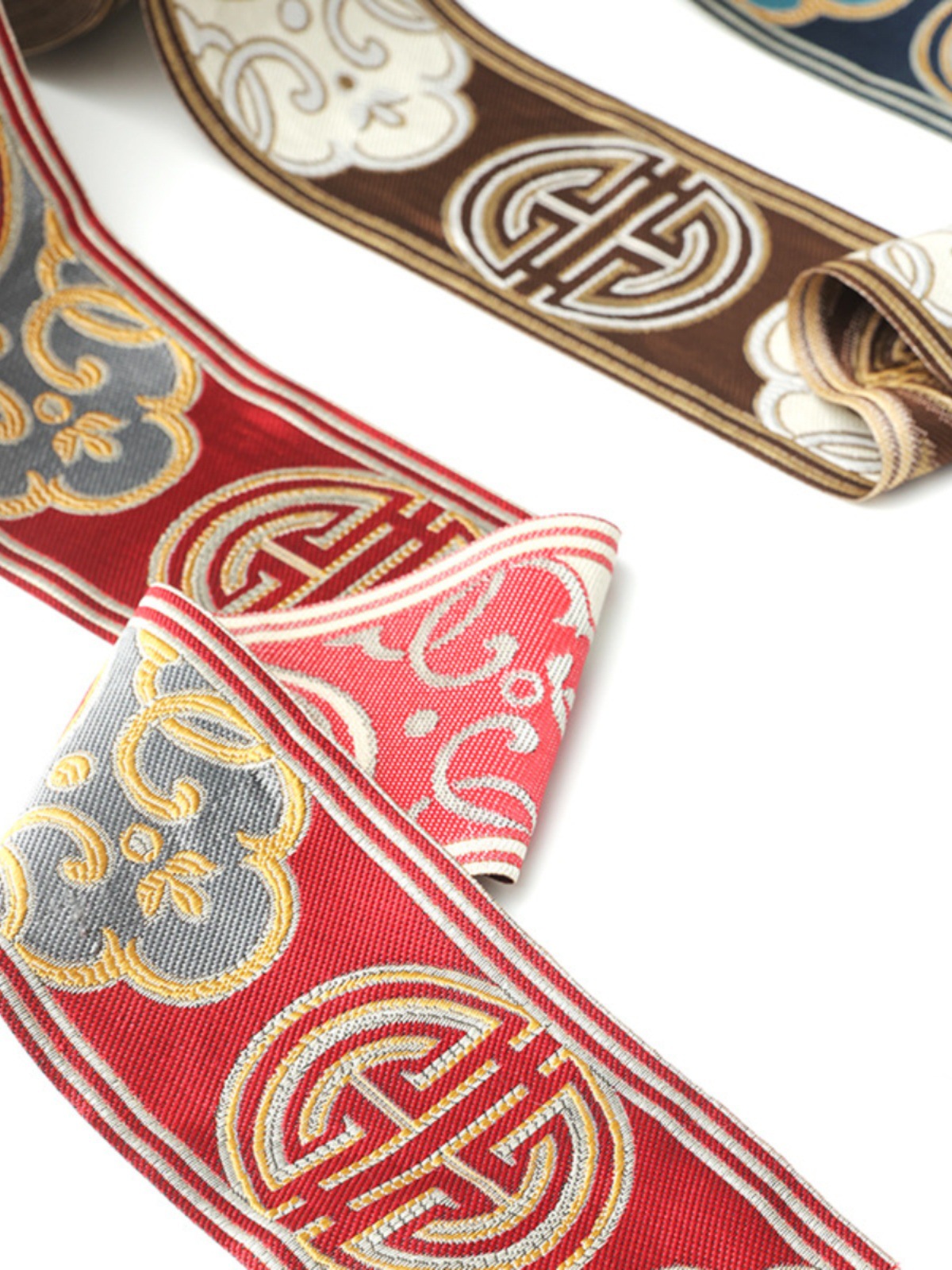 Picture of New Chinese Style Fabric Lace Curtain Accessories Lace Home Fabric Decorative Ribbon Fabric 9CM Handmade DIY