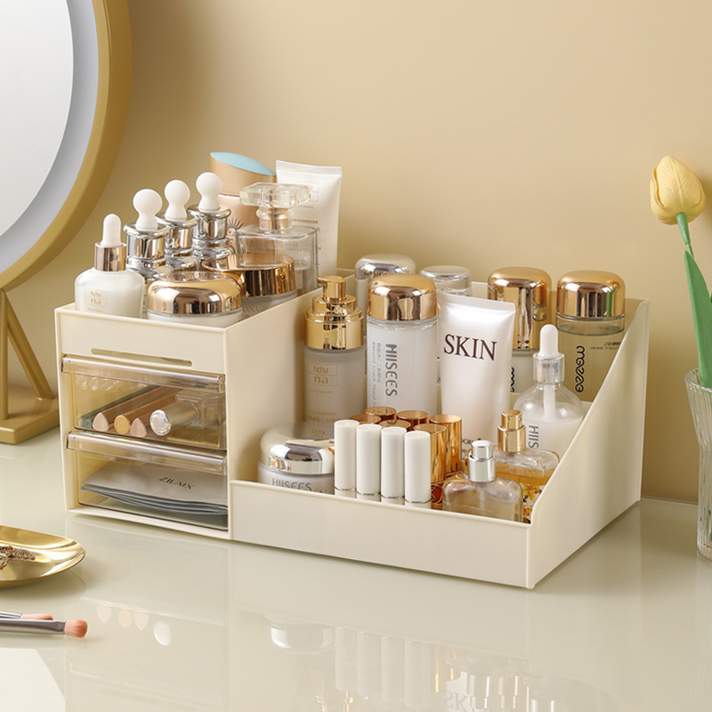 Picture of Teng Xian Drawer Type Cosmetic Box Dormitory Finishing Plastic Storage Rack Cosmetic Skin Care Dressing Table Desktop Storage Box