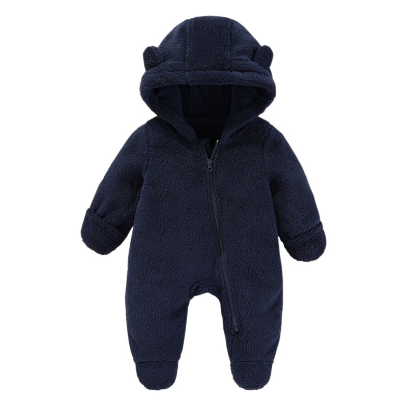 Picture of Cross-border baby jumpsuit autumn and winter thickened warm newborn baby clothes baby plus velvet pajamas climbing clothes