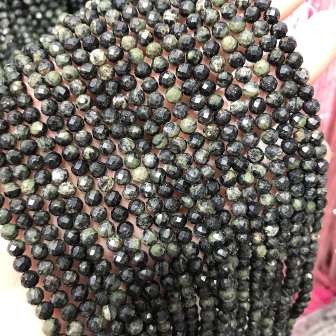 Picture of 2/3/4mm Sparrow green eye stone cut surface small round beads loose beads semi-finished products wholesale DIY handmade jewelry accessories