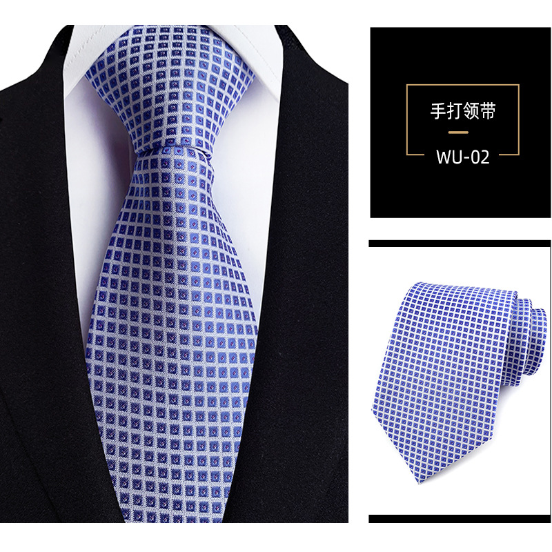 Picture of Men's Tie Jacquard Silk 8cm Hand Tie Professional Dress Interview Business Stripe Tie Men's in stock Wholesale