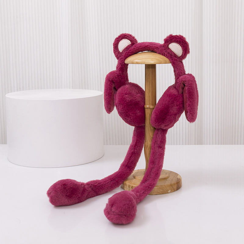 Picture of Cartoon earmuffs winter Korean student plush moving ears cute warm outdoor riding windproof velvet padded