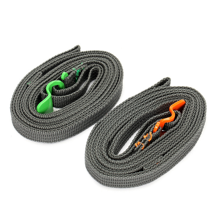 Outdoor Camping Equipment Tightening Belt Clothesline Bundling Rope Luggage Tightening Belt Stainless Steel Belt Hook Quick-Release Type
