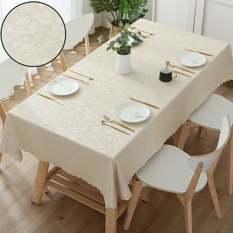 Picture of European-style Waterproof Tablecloth Table and Chair Oil-proof Hotel Restaurant Household Rectangular Jacquard PU Anti-scald Wash-free