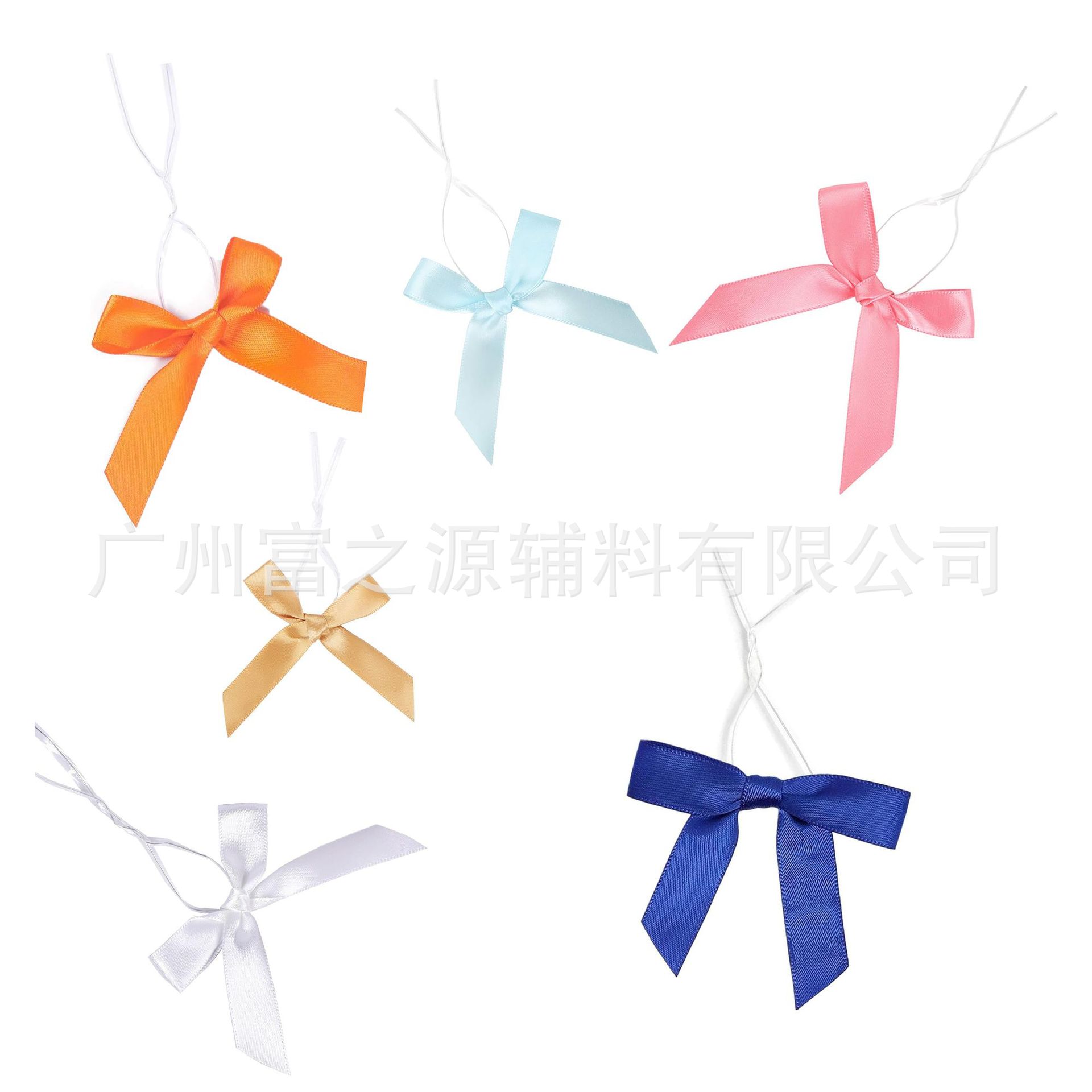 7.5*7cm Colorfulful Gift Decoration Wire Bow Double-Sided Satin Ribbon Wedding Bow Sweet