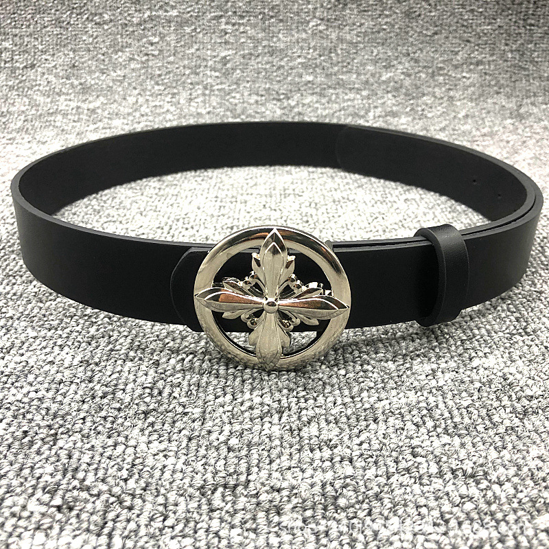 Crook pin buckle belt Men's Roller hollow Vine punk couple Women's belt celebrity same style punch retro