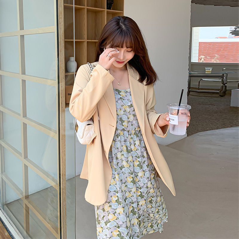 Picture of Autumn Large Size Suit Jacket Women's New Slim Body-Slimming Mask-Covering Suit Fat Girl Sling Dress 2870