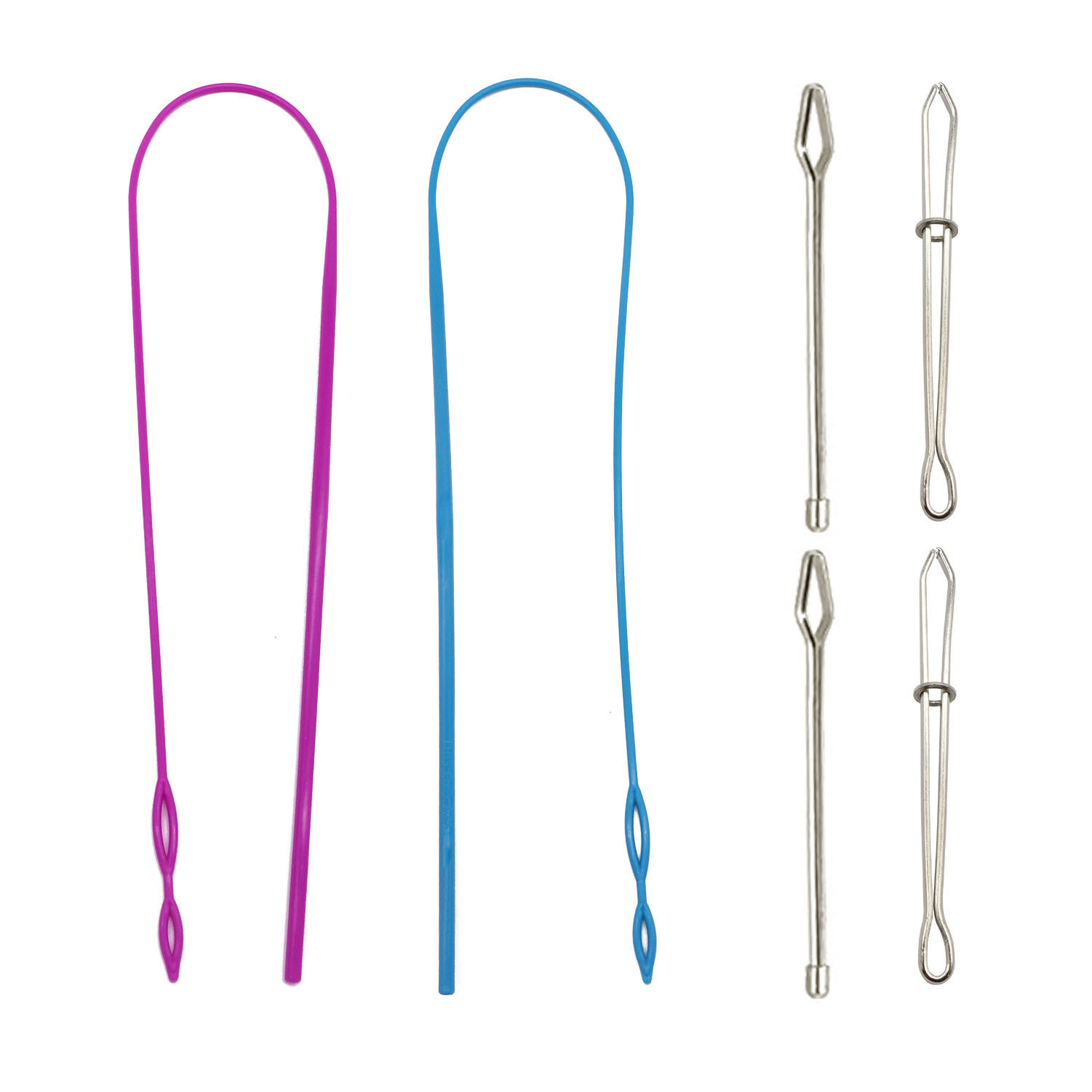 Picture of Amazon Elastic Band Threading Tool Set Long Plastic Threader Lead Wire Double-Hole Threading Clamp Sewing Tool