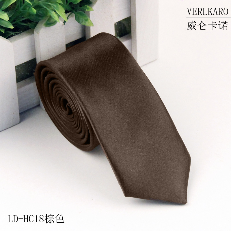Picture of Leisure students 5cm solid color narrow version ins polyester silk business men's multi-color optional tie manufacturers in stock wholesale