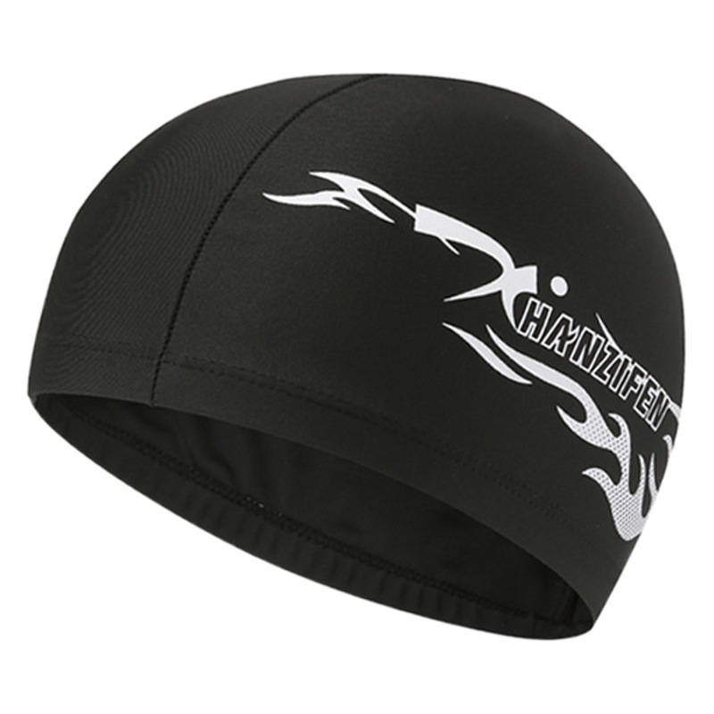 Adult swimming cap LOGO flame printing breathable swimming cap comfortable not to tie the head spot wholesale