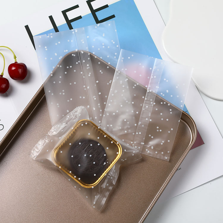 White polka dot Sander sealing bag scented tea packaging bag biscuit bag mung bean cake egg yolk crisp bag snowflake crisp self-sealing bag
