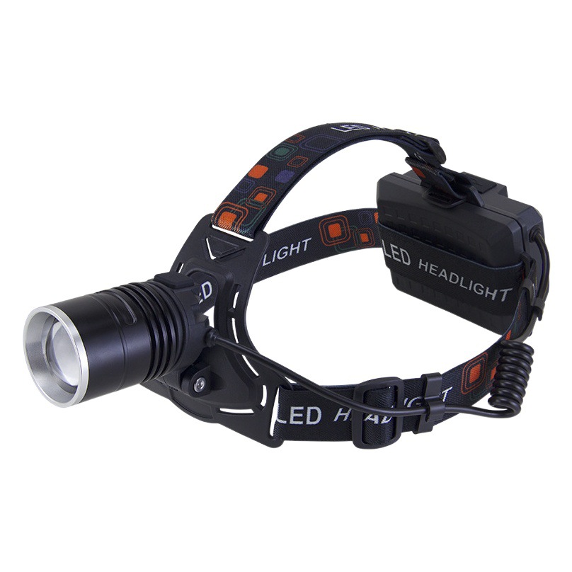 PALIDE Cross-border Strong Light Super Bright Zoom Headlamp Aluminum Alloy Night Fishing Riding Head-mounted Portable Headlamp Multi-style