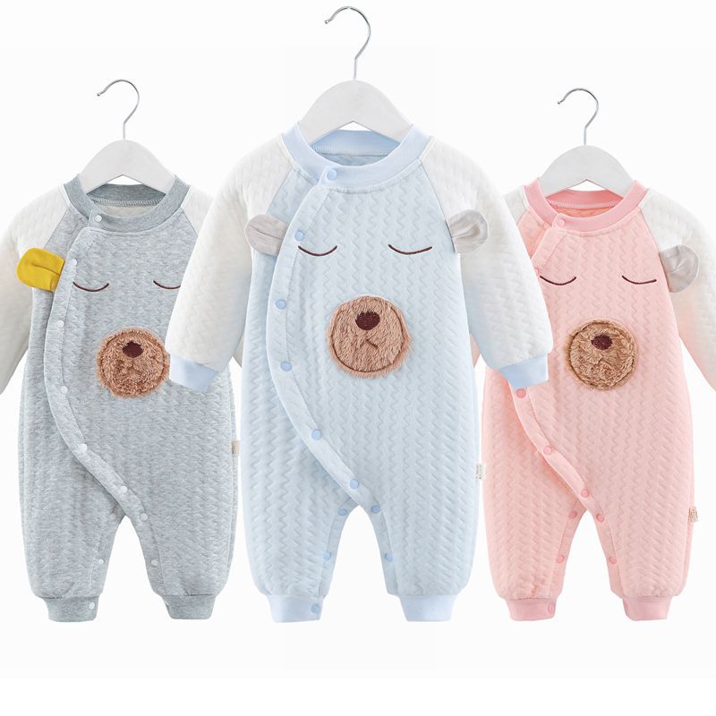 Picture of Baby's one-piece clothing autumn and winter pure cotton warm newborn climbing clothing for boys and girls baby ha clothes newborn one-piece clothing spring and autumn clothes