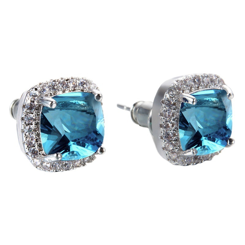 Cross-border Amazon Korean fashion ear buckle diamond full diamond zircon female earrings temperament fashion live wholesale generation