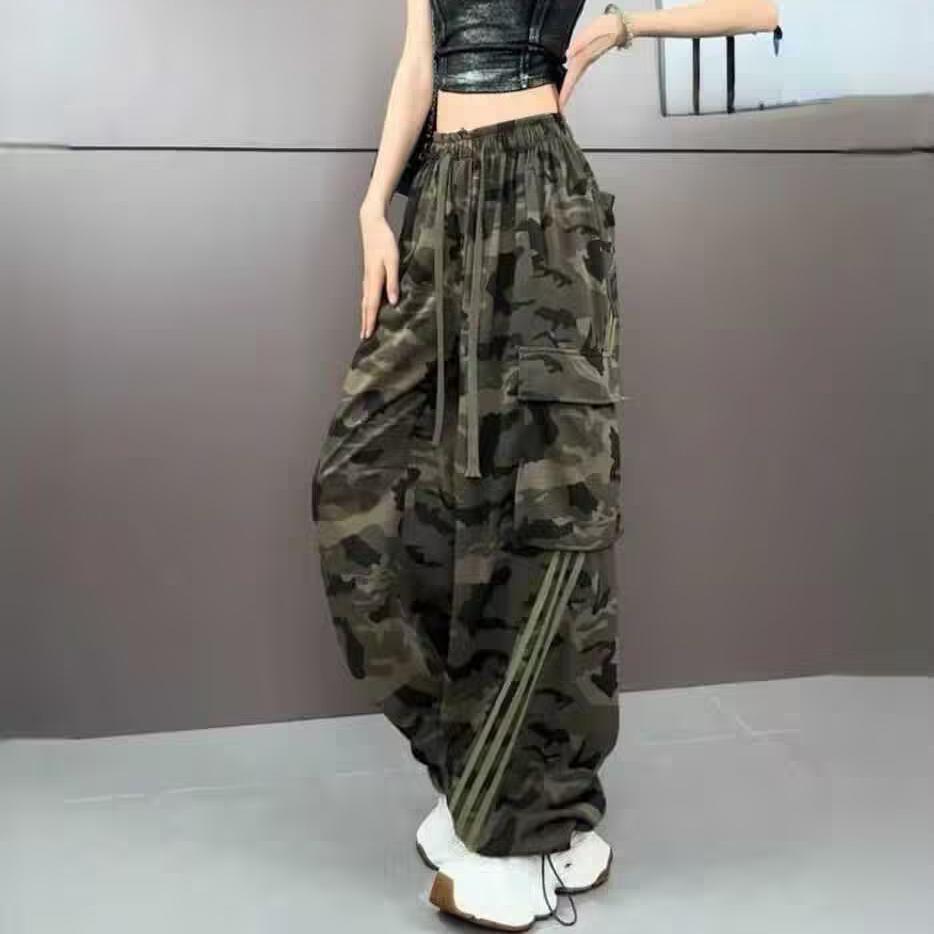 American Street Retro Hip-Hop Trendy Brand Camouflage Cargo Pants for Girls Ins Trendy Loose and Versatile Slim Casual Pants