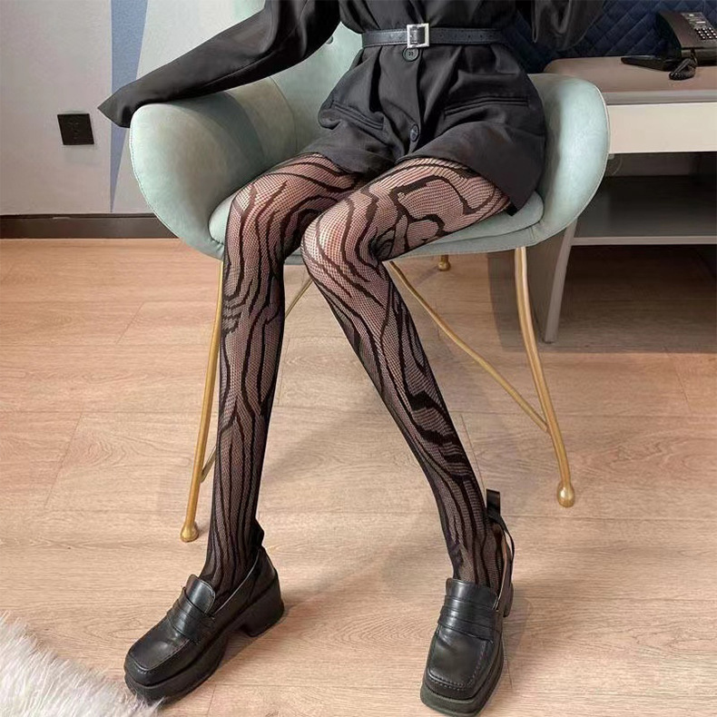Picture of Trendy Sexy Jacquard Fishnet Stockings, Erotic Sheer Stockings, Hollow-Out Fishnet Pantyhose, Various Styles in Stock, Versatile
