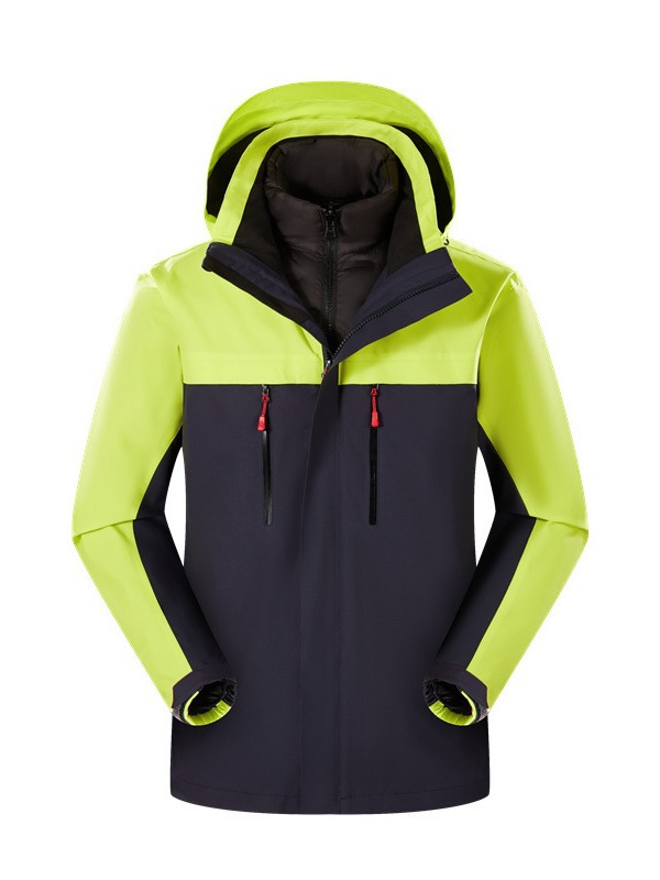 Removable Down Liner Charge Clothes Couple's Work Clothes Print Log Fall/Winter Two-Piece Mountaineering Suit 80 Fleece