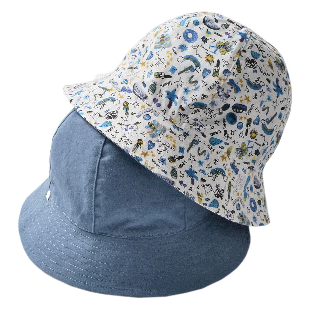 moinmlon double-sided wearing spring and summer new children's sunshade basin hat baby cotton cloth sunscreen sun hat baby breathable hat