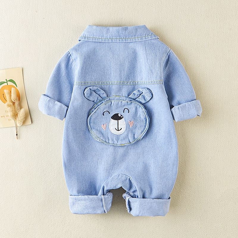 Picture of New Starting Point Clothing, Baby Spring Clothing, Newborn Clothes, Spring & Fall Denim Outing Jumpsuits, Male Baby Full Moon Crawling Clothes