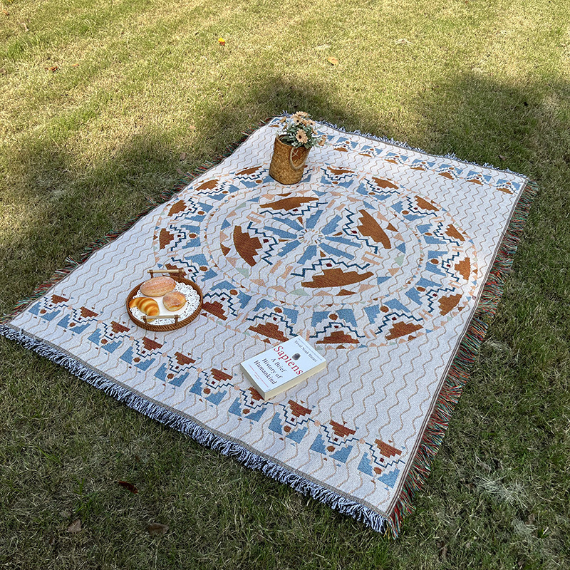 Picture of Picnic mat ins style camping blanket tent floor mat outdoor folding table layout atmosphere decoration essential
