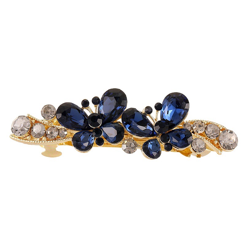 Korean version of rhinestone bow hairpin headdress female flower crystal hairpin spring clip small top clip hair accessories wholesale