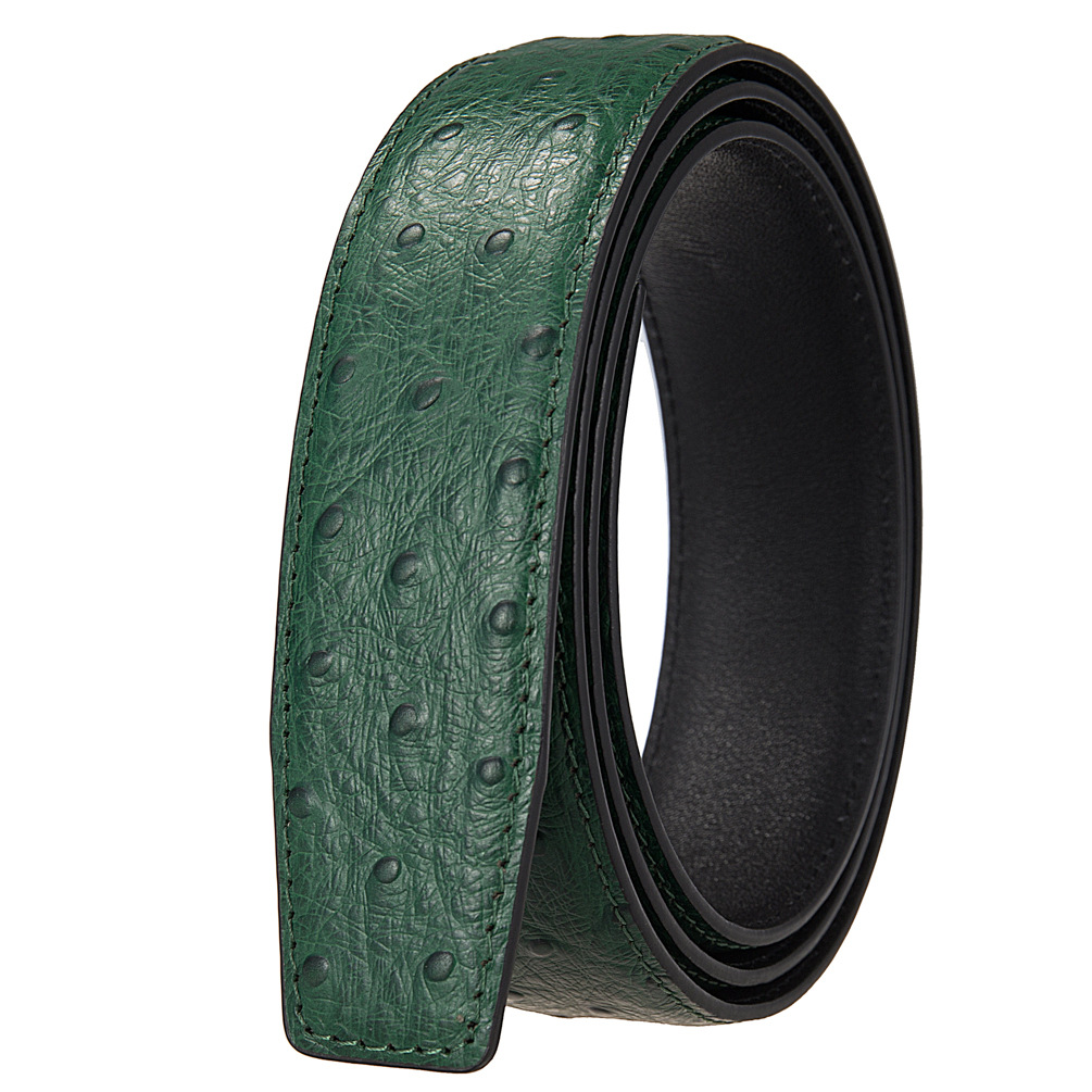 New product automatic buckle belt body belt strip fashion ostrich pattern first layer cowhide belt strip wholesale C36462