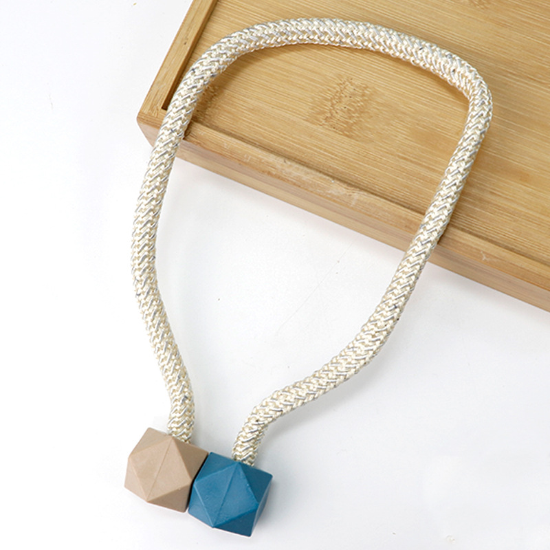 Picture of Cross-border Wholesale Creative Rubik's Cube Magnetic Buckle Punch-free Pair Pack Simple Curtain Buckle Tying Rope Accessories Curtain Strap