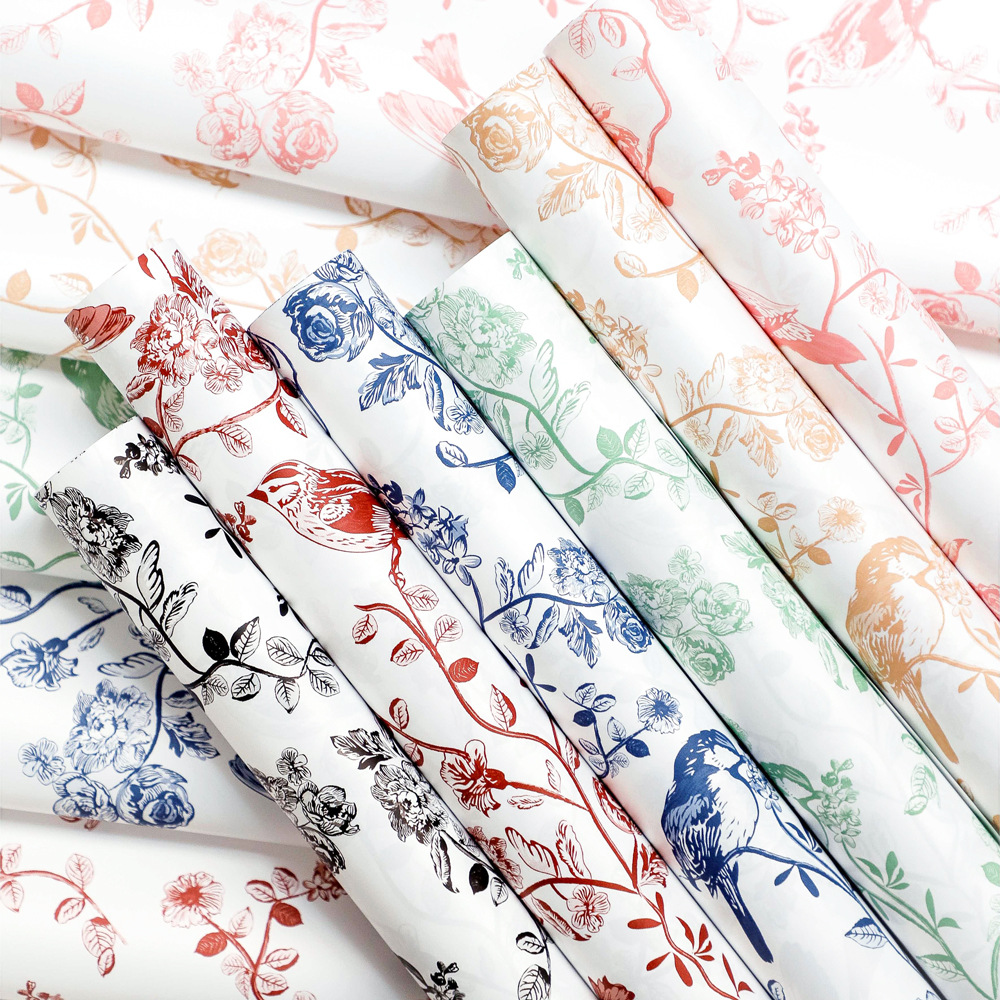 Rose Bouquet Wrapping Flower Paper Mountain Flower Yue Bird Figure Wrapping Paper Series Floriculture Material Waterproof Handmade DIY Florist