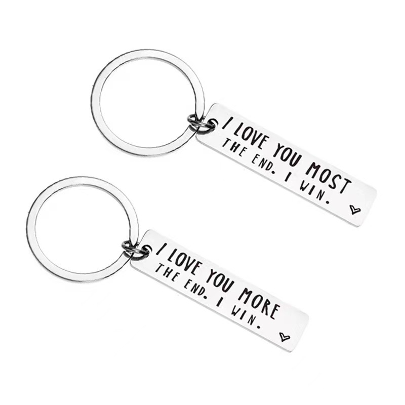 Amazon I love you MOST of the end stainless steel keychain pendant Valentine's Day gift