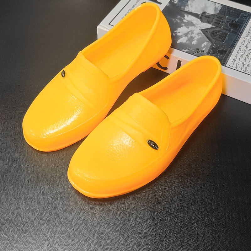 Wuchuan slippers construction site yellow autumn shoes non-slip breathable soft men's labor protection shoes site standing buckle yellow autumn shoes wholesale