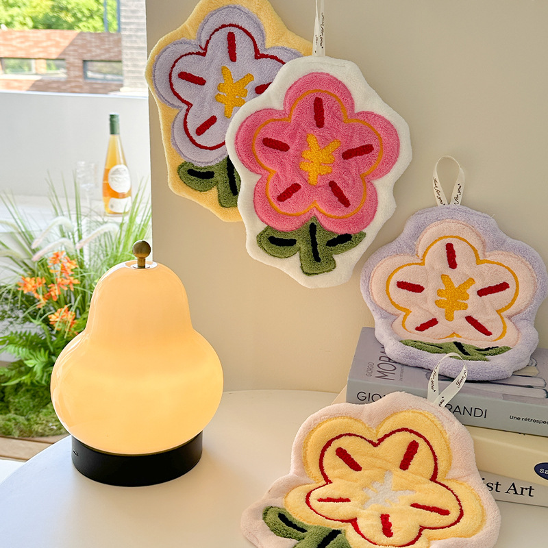 Picture of Rich flower cute towel hanging kitchen bathroom towel bathroom absorbent non-stinky quick-drying towel