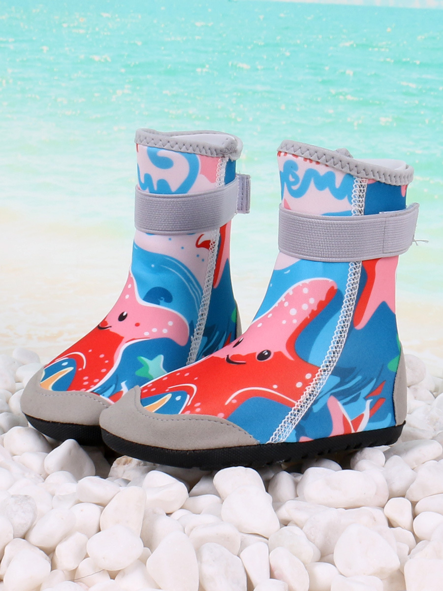 Children's high-barrel beach shoes adult water park swimming shoes soft-soled non-slip anti-cut diving water shoes
