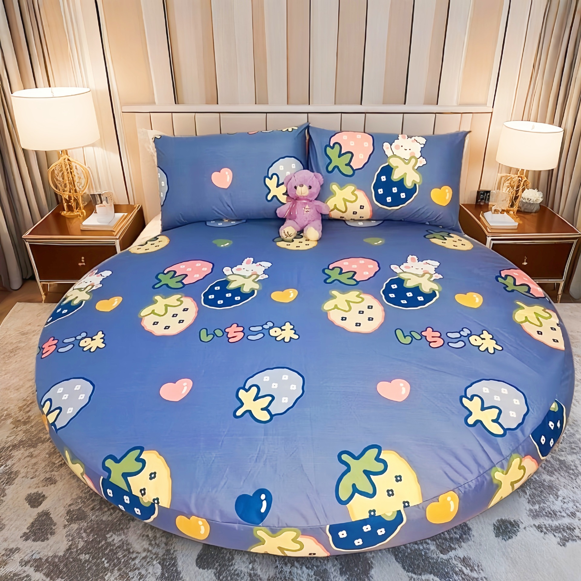 Picture of Cross-border Amazon Shrimp Hotel Round Waterproof Round Bed Cover Four-piece Bed Cover Simmons Mattress Cover Dust-proof