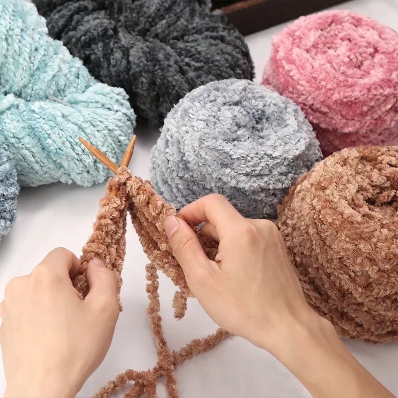 New Snow Velvet Wool Thick Chenille Wool Hand-knitted Bag Scarf Carpet Slipper Thread