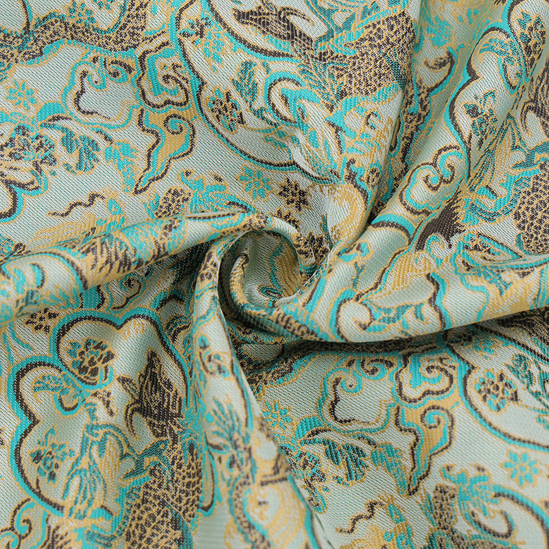 Picture of Imitation Song Brocade Cattle Head Dragon Pattern Jacquard Fabric New Chinese Style National Style Jacquard Fabric Cheongsam Hanfu Coat Vest
