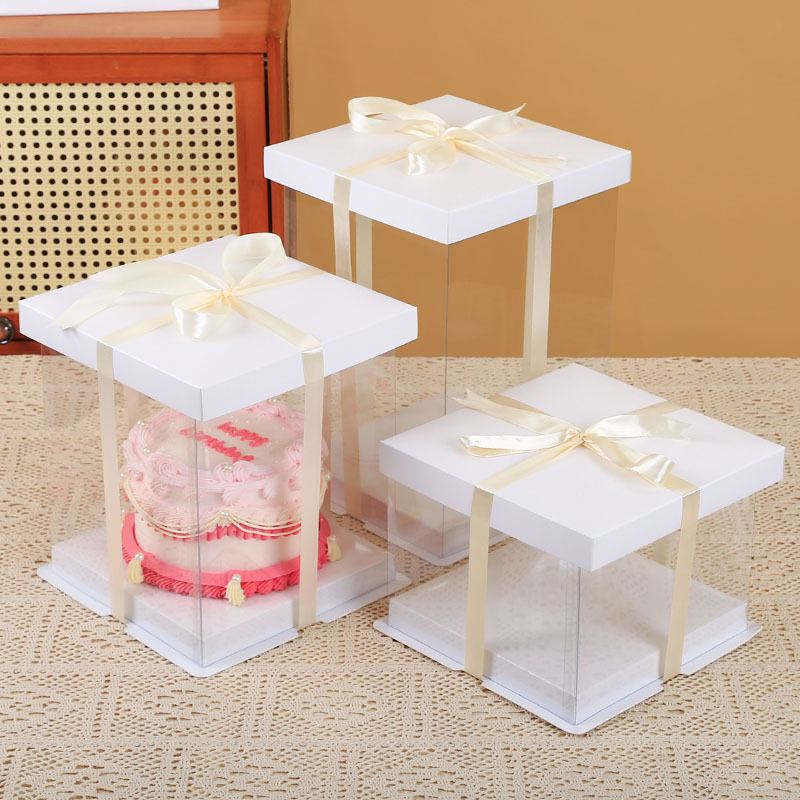 Transparent Cake Packaging Box Birthday Baking Packaging Box Plastic Gift Gift Packaging Gift Box Custom Baking Box