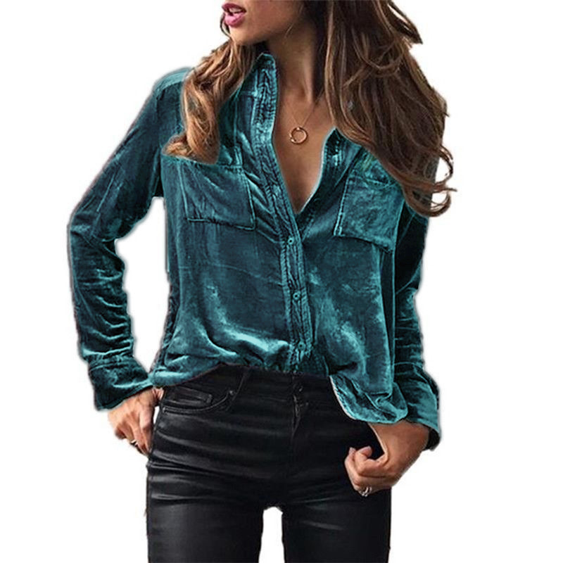 Picture of Spot Foreign Trade European and American Clothing Amazon Cross-Border Fashion Shirts Tops Spring and Autumn Temperament Long-Sleeved Shirts for Women Autumn