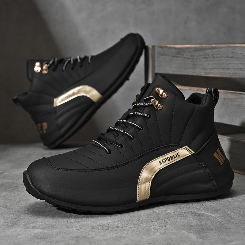 Men's Shoes Winter New High-top Fashion Sports Casual Shoes Men's Ankle Boots Thick Sole High-end Sense Running Shoes Torre Shoes