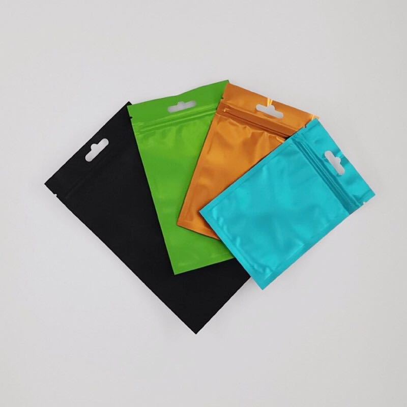 Frosted Aluminum Yin and Yang Bone Bag Color Matte Window Self-sealing Bag Data Line Packaging Bag Jewelry Plastic Bag