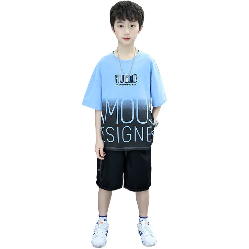 Boys' Summer suit 2025 New Fashionable Handsome Fashionable Children's Summer Short-sleeved Two-piece Set Boys' Summer Children's Wear