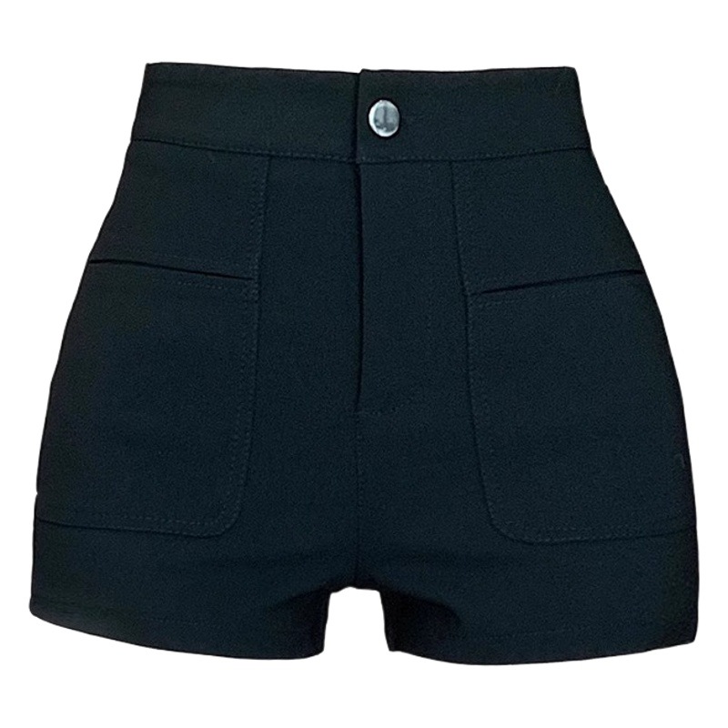 High waist black suit shorts for women 2023 new autumn and winter small bottoming slimming outer wear tight hot girl boot pants