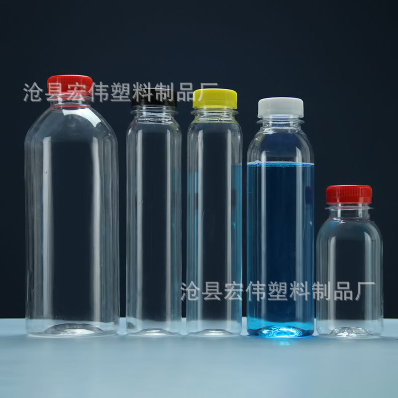 Wholesale 500ml Transparent Mineral Water Plastic Bottle Pet Plastic Liquid Bottle Round Anti-Theft Cap Bottle