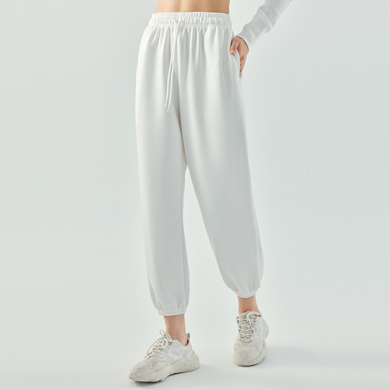 Picture of European and American air layer high waist belly contracting sports pants women's loose draping ankle-tied running casual fitness yoga pants autumn and winter