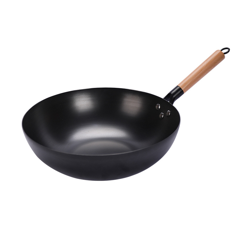 Picture of Household Old-fashioned Wok Induction Cooker Universal Pan Shake Tone Second Generation Uncoated Cooked Iron Thickened Non-stick Pan