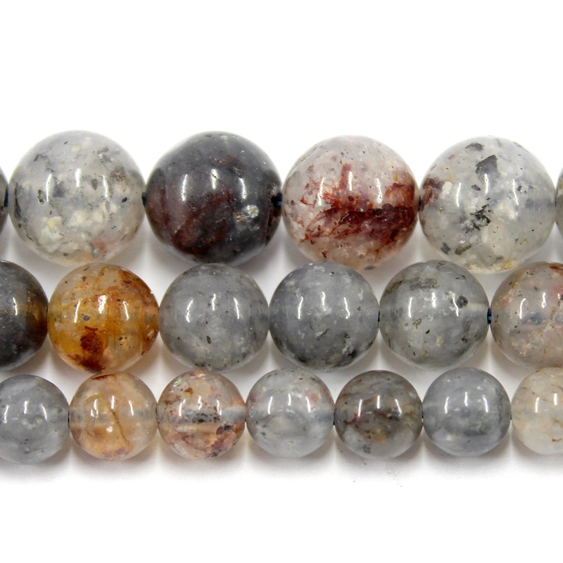 Natural blood cloud crystal glossy round beads loose beads beads semi-finished products wholesale handmade DIY bracelet necklace jewelry accessories