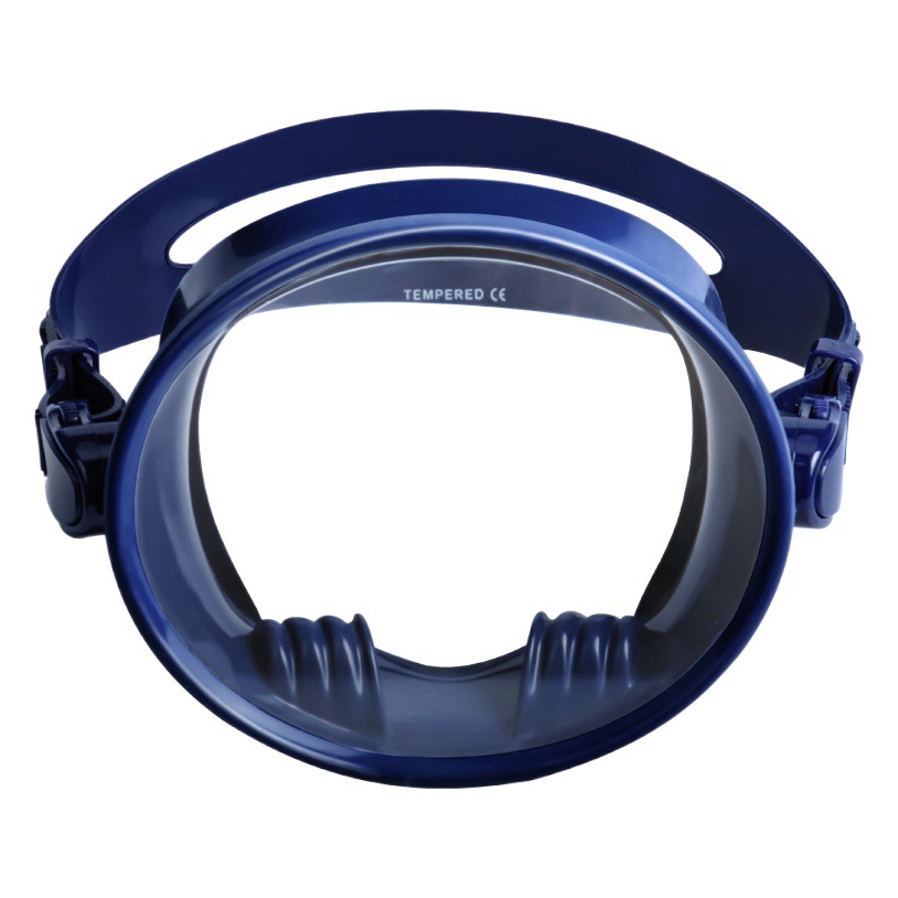 Panoramic wide field of view men's diving goggles liquid silicone one-piece frameless tempered glass diving goggles wholesale